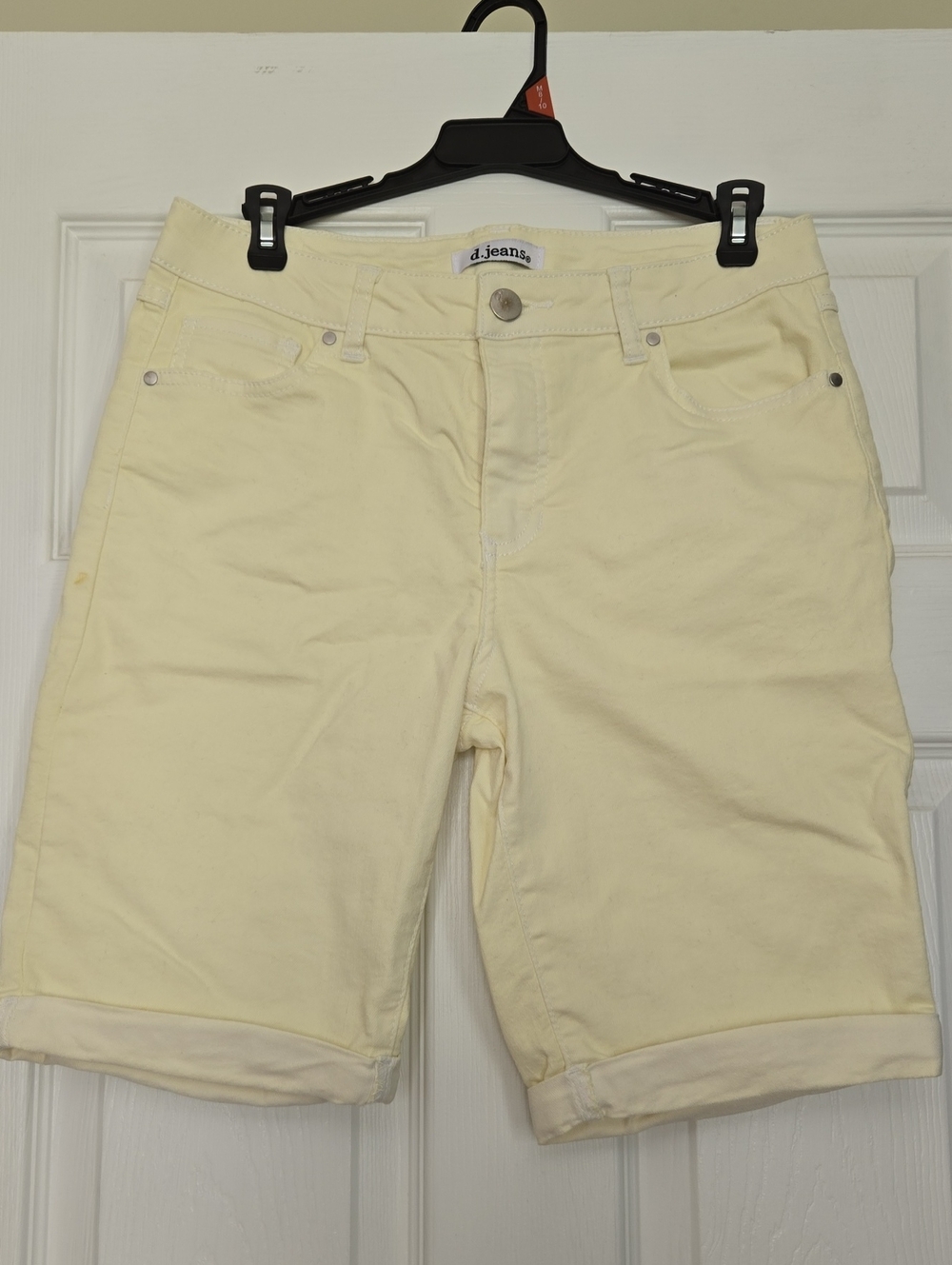 d. jeans Light Yellow Roll-Hem Bermuda Shorts